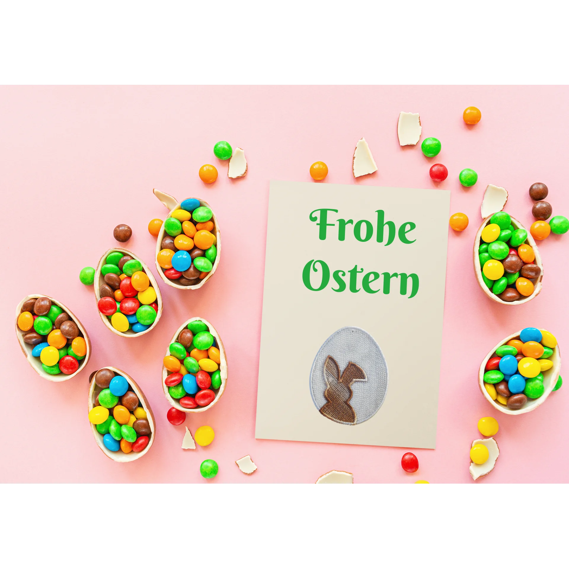 Osterornament gefüllter Hase als Grußkarte