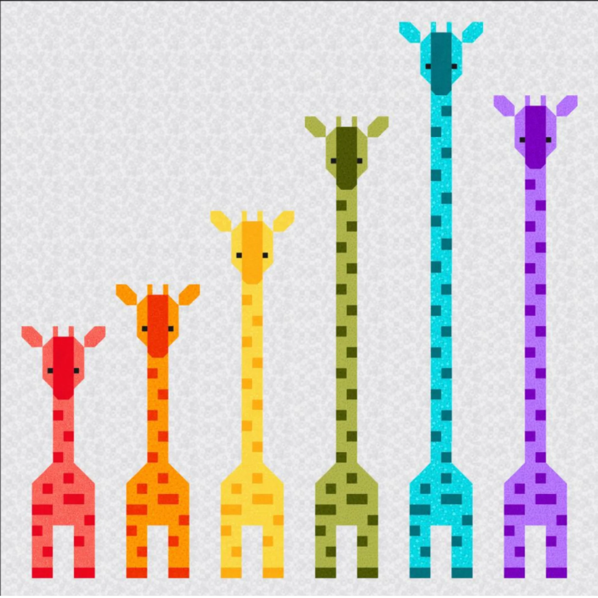 Babyquilt Giraffen in einer Reihe Nahaufnahme