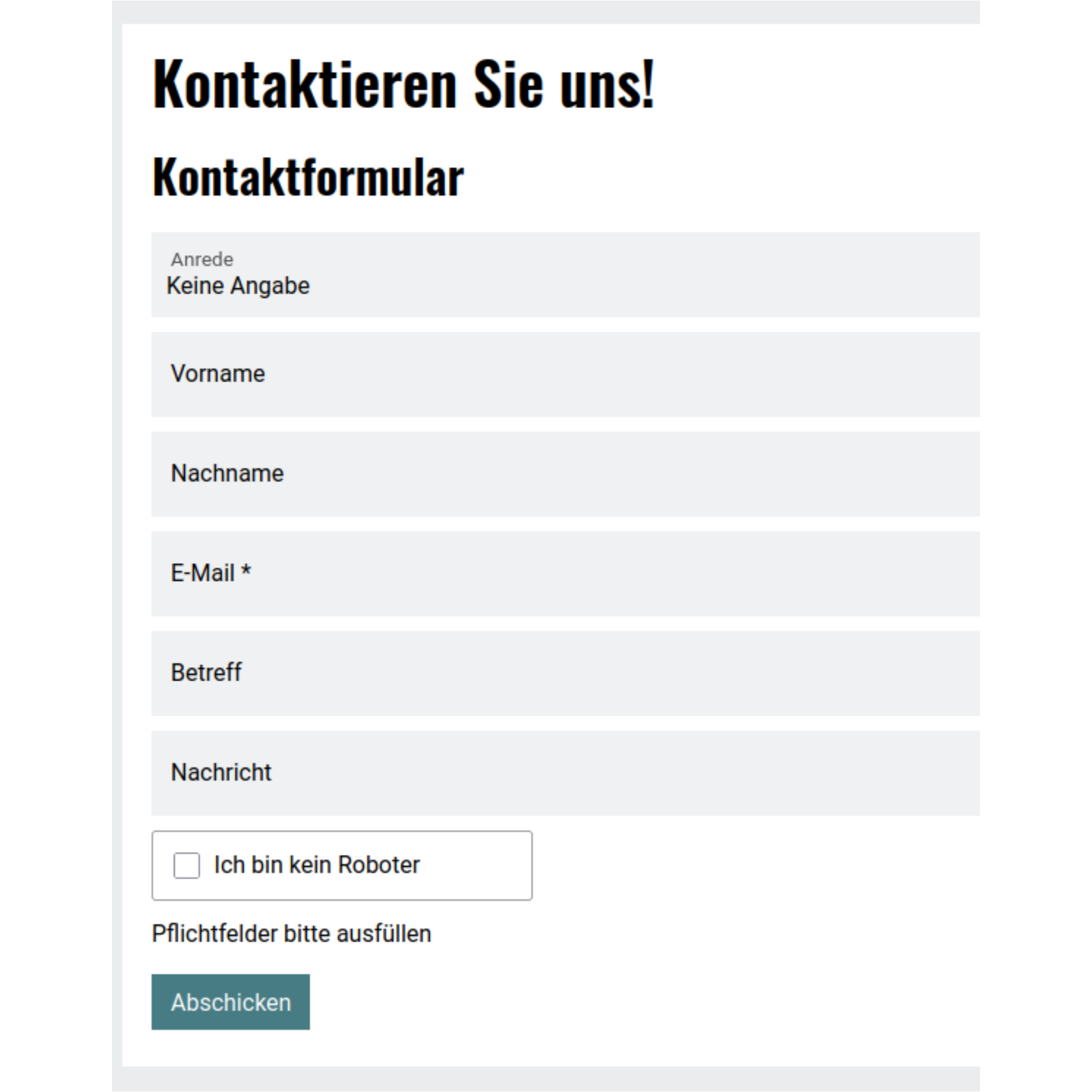 ALTCHA Spam Schutz im OXID Kontaktformular