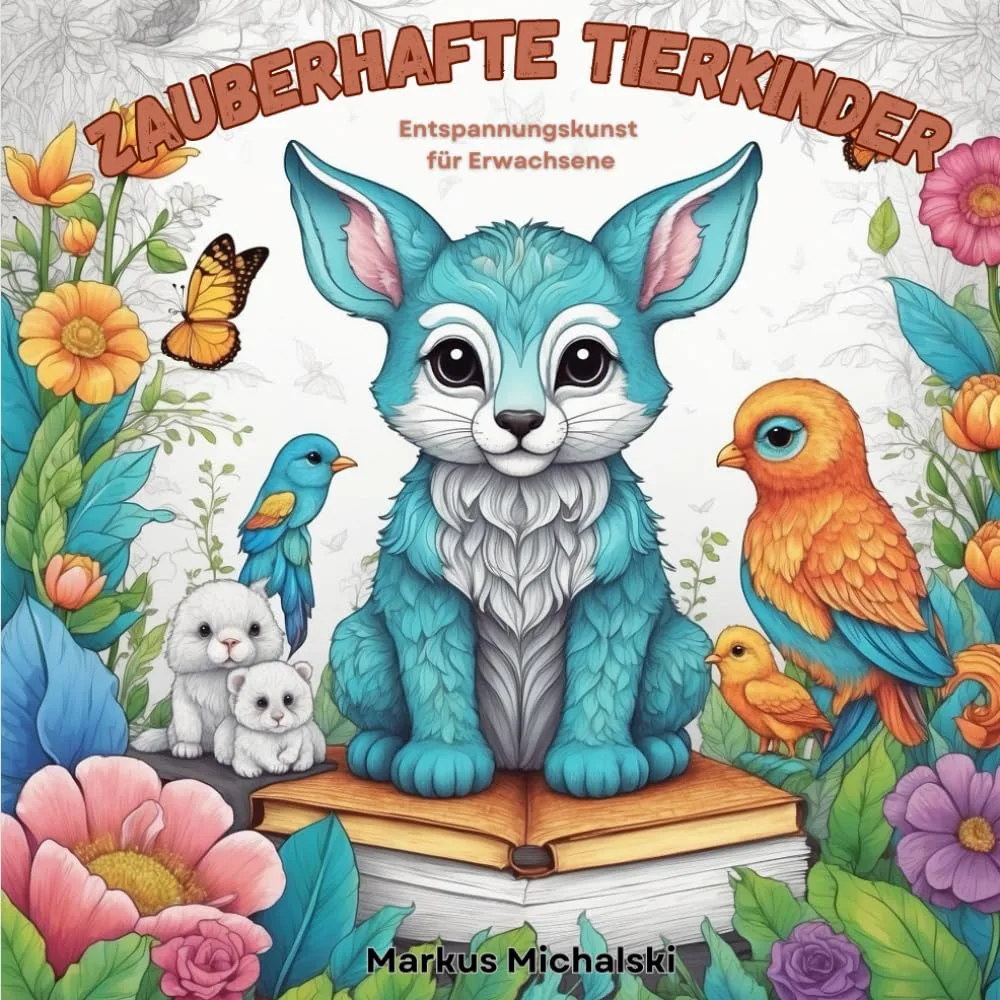 Zauberhafte Tierkinder Malbuch Cover
