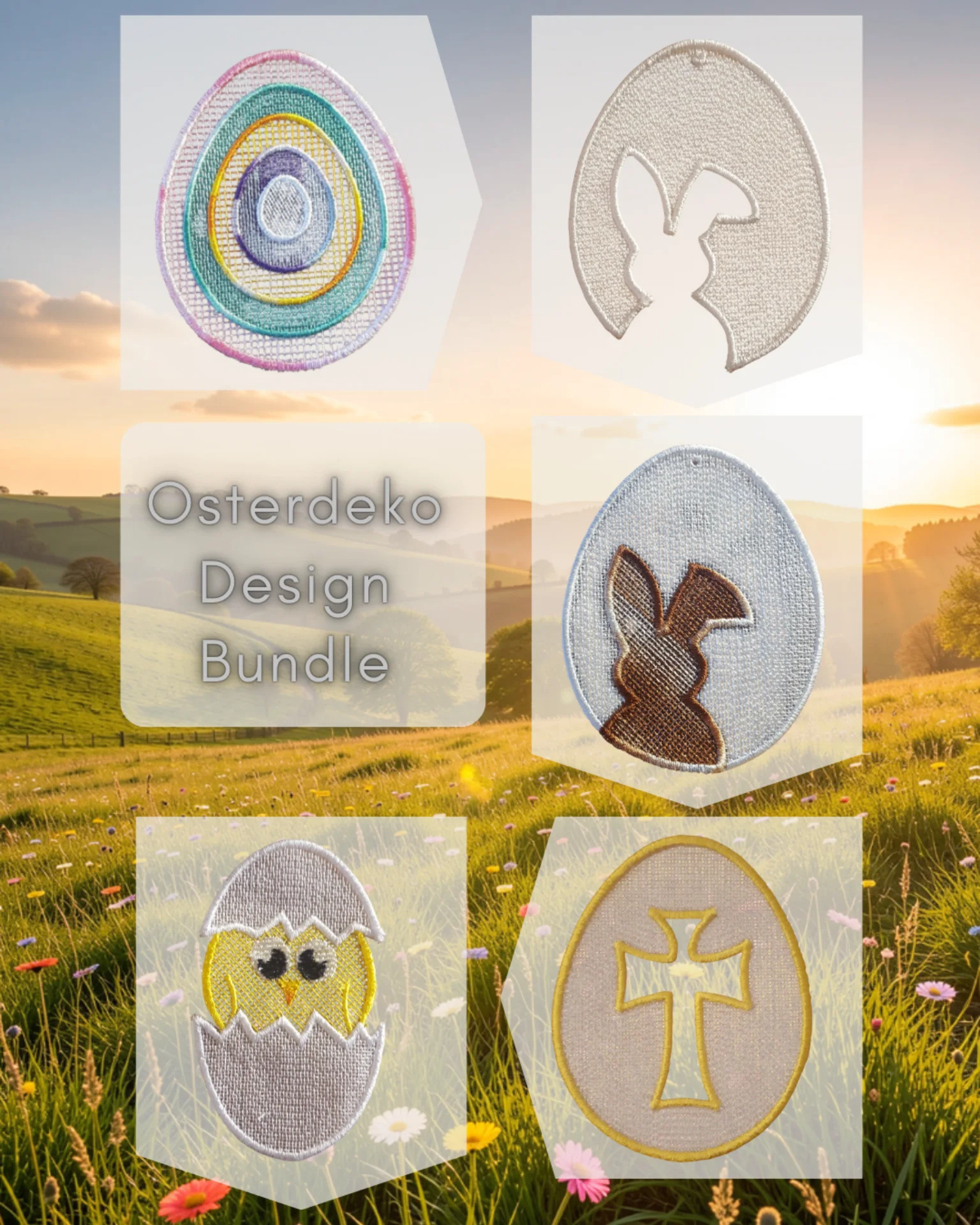 Osterornament Design Pack Stickmuster Kollektion