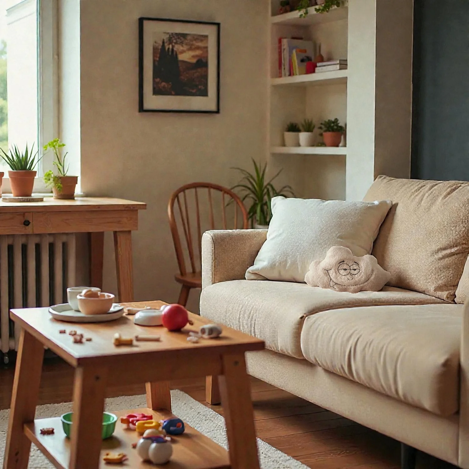 Wolkenkissen auf Sofa dekoriert