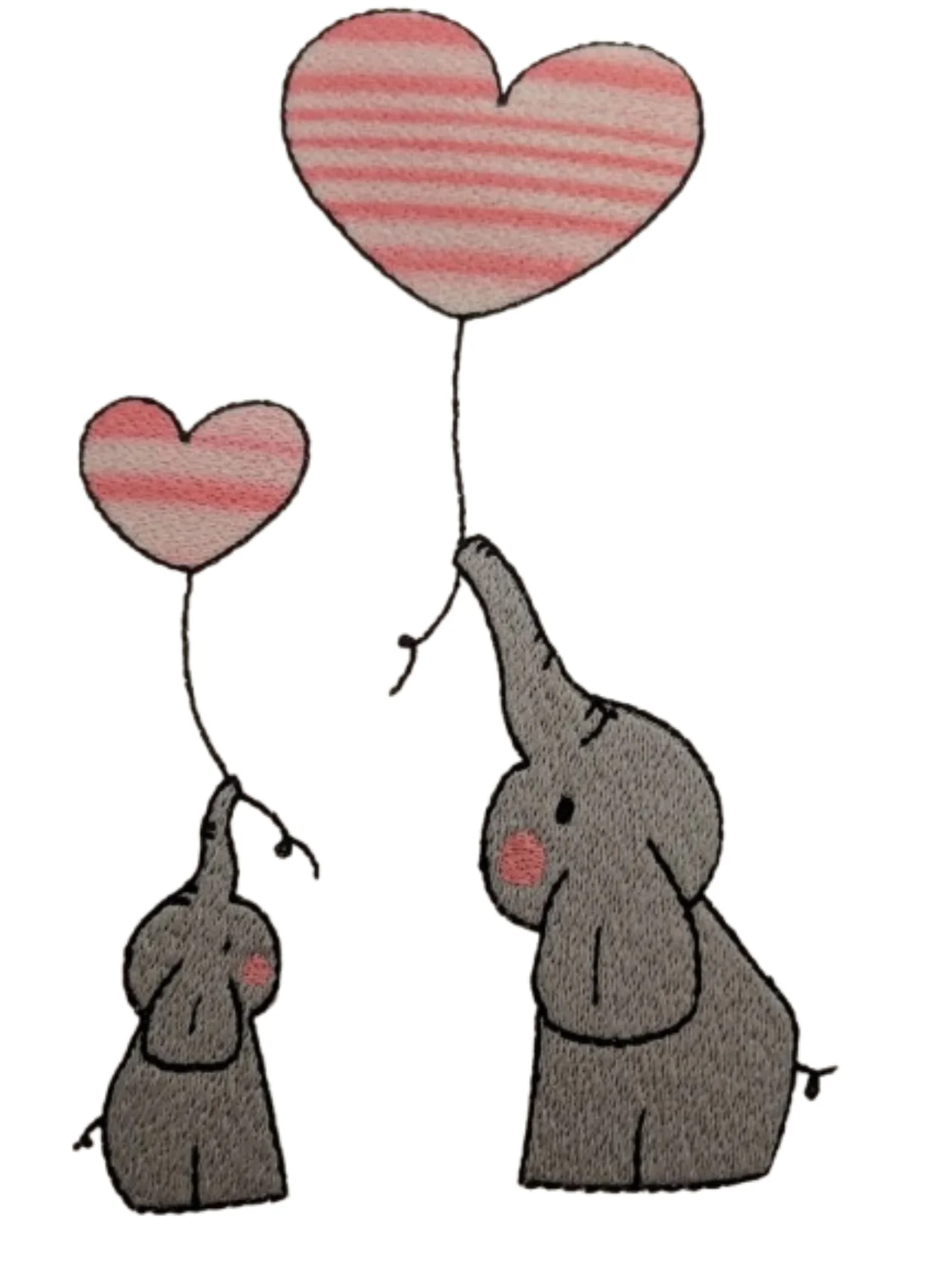 Cute Elephants Stickmuster Hauptansicht