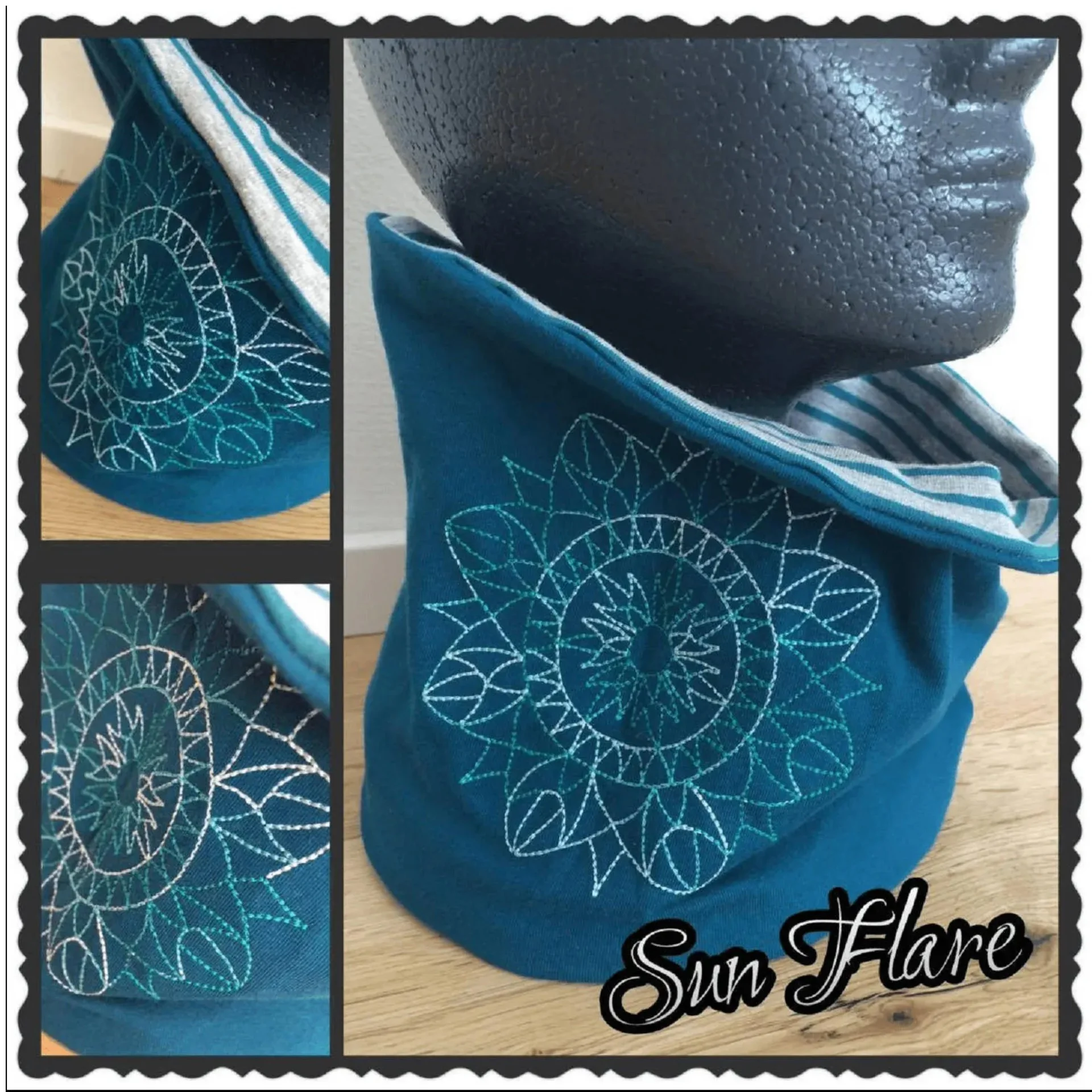 Sonnensturm Stickmuster auf Halstuch