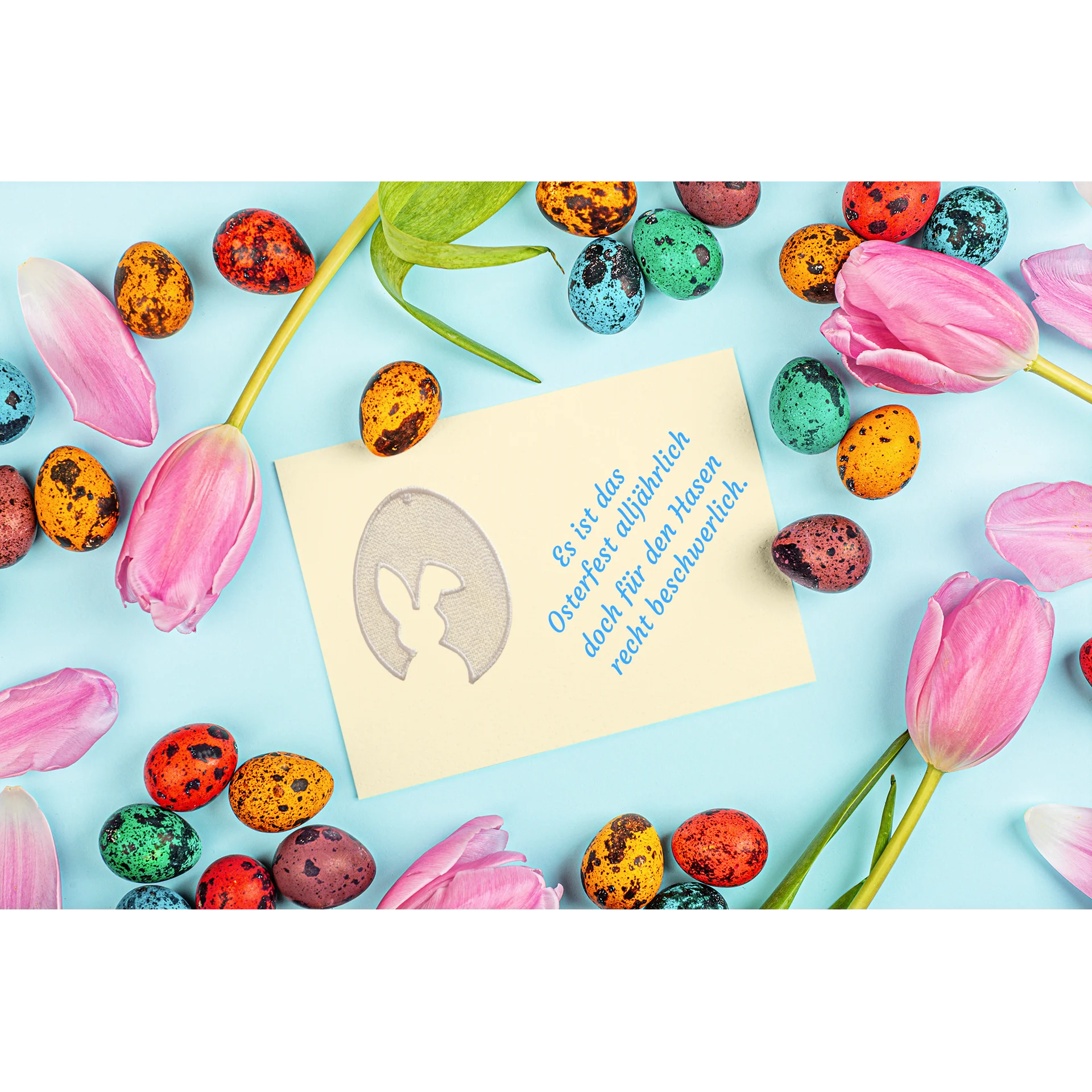 Osterornament Hase Silhouette als Grußkarte