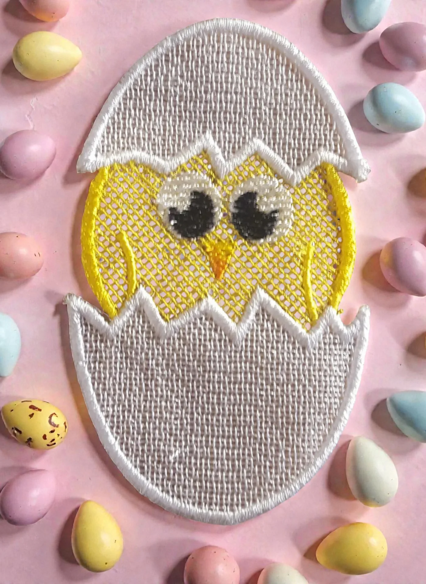 Osterornament Küken Stickmuster Hauptansicht