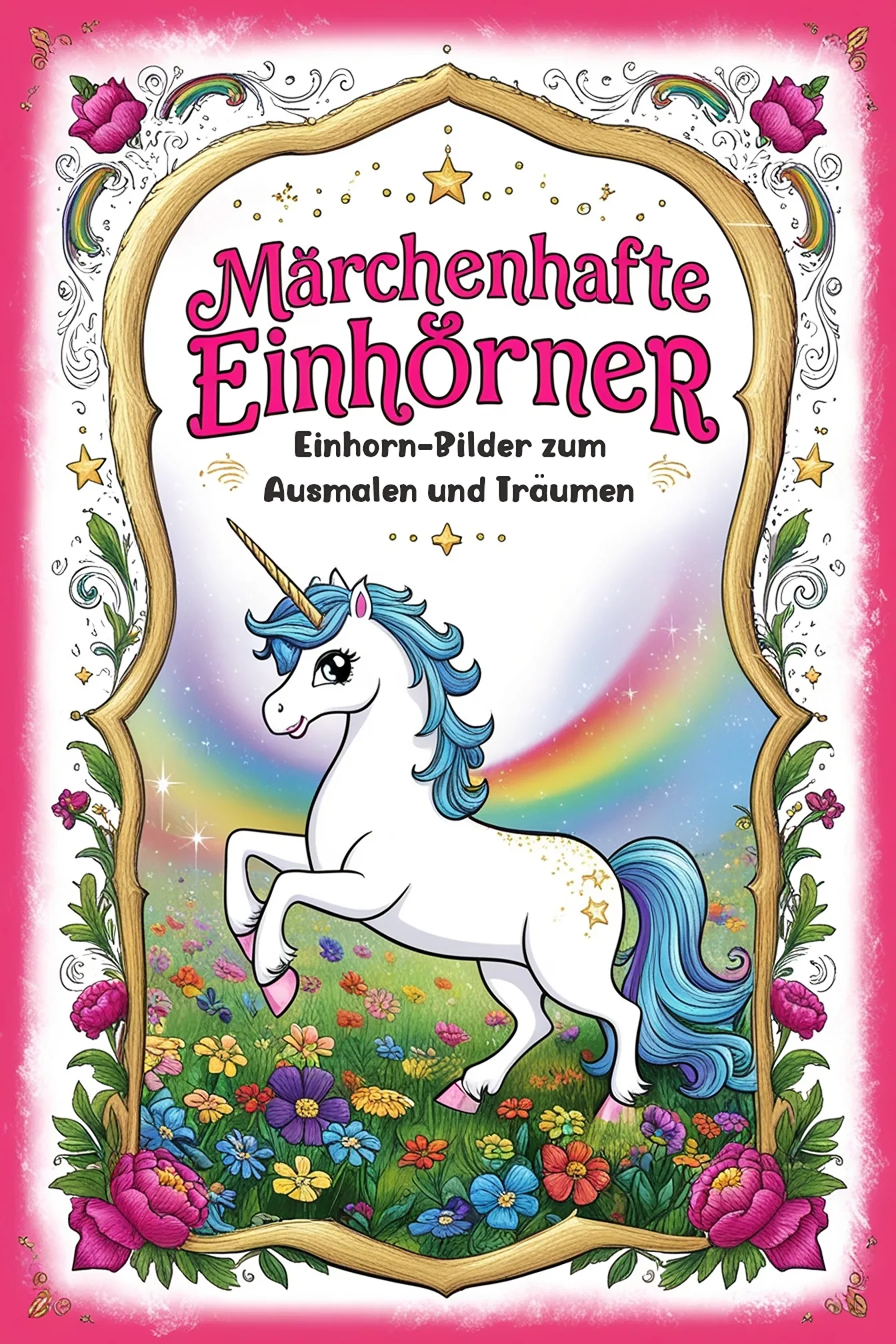 Märchenhafte Einhörner Malbuch Cover